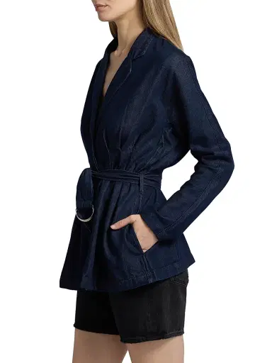 rag & bone Women's Mandi Belted Denim Blazer - Ocean Rinse - Size 4 | Thumbnail 4 rag & bone Women's Mandi Belted Denim Blazer - Ocean Rinse - Size 4 | Thumbnail 4