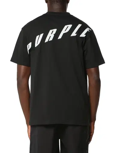 Purple Brand Men's Logo Cotton Jersey Crewneck T-Shirt - Black | Thumbnail 2 Purple Brand Men's Logo Cotton Jersey Crewneck T-Shirt - Black | Thumbnail 2