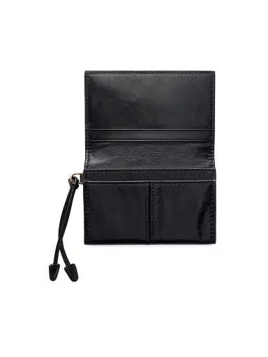 Prada Women's Leather Card Holder with Flap - Black | Thumbnail 2 Prada Women's Leather Card Holder with Flap - Black | Thumbnail 2