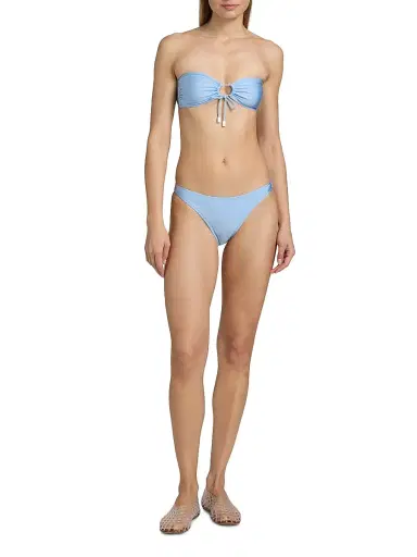 Solid & Striped Women's The Tati Bikini Bottom - Blue Lagoon - Size Large | Thumbnail 2