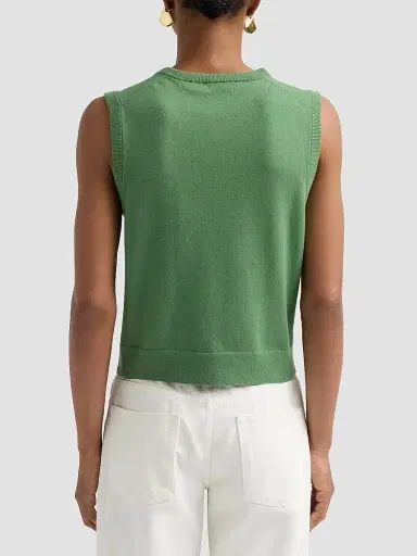 Vince Women's Patch Pocket Cardigan-Style Tank - Garden - Size XS | Thumbnail 3 Vince Women's Patch Pocket Cardigan-Style Tank - Garden - Size XS | Thumbnail 3