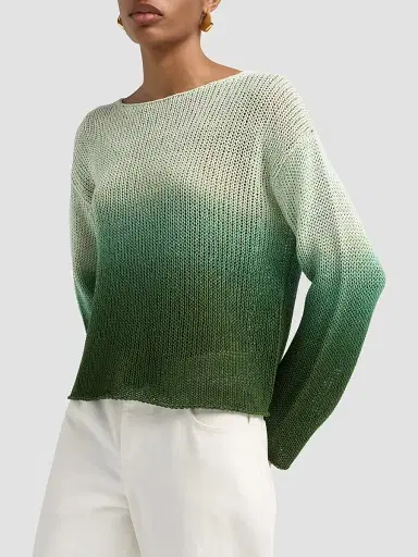 Vince Women's Dip-Dye Cotton-Blend Sweater - Sea Dew Combo - Size XXS | Thumbnail 5 Vince Women's Dip-Dye Cotton-Blend Sweater - Sea Dew Combo - Size XXS | Thumbnail 5