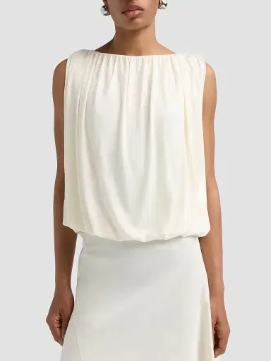 Vince Women's Fay Bubble Top - Porcelain - Size XS | Thumbnail 4 Vince Women's Fay Bubble Top - Porcelain - Size XS | Thumbnail 4
