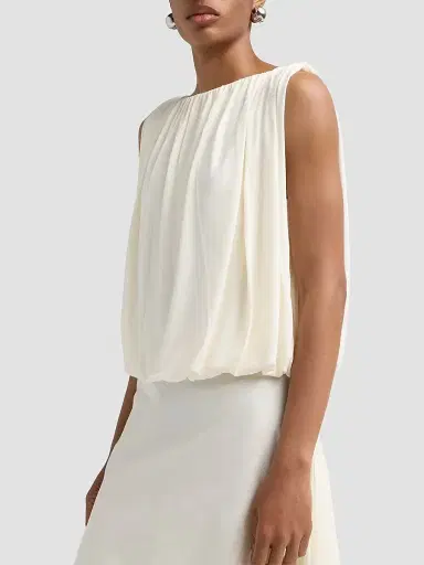 Vince Women's Fay Bubble Top - Porcelain - Size XS | Thumbnail 5 Vince Women's Fay Bubble Top - Porcelain - Size XS | Thumbnail 5