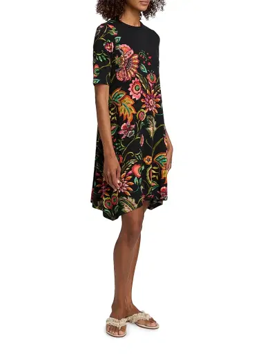 Johnny Was Women's The Janie Valley Of The Fleurs Print Dress - Valley Of The Fleurs - Size XL | Thumbnail 4 Johnny Was Women's The Janie Valley Of The Fleurs Print Dress - Valley Of The Fleurs - Size XL | Thumbnail 4
