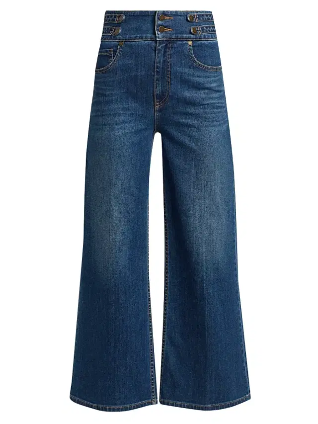 Ramy Brook Women's Liv Wide-Leg Crop Jeans - Medium Wash