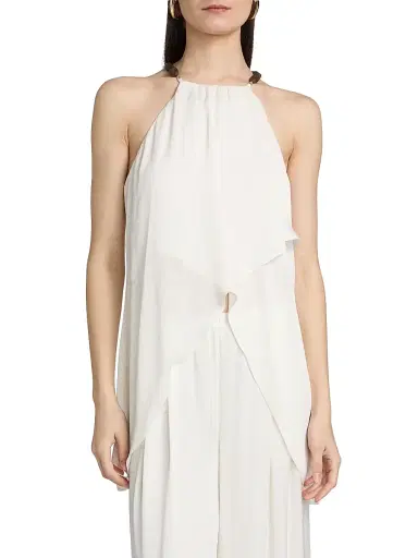Ramy Brook Women's Ayla Beaded Halterneck Handkerchief Top - Ivory - Size XXL | Thumbnail 3 Ramy Brook Women's Ayla Beaded Halterneck Handkerchief Top - Ivory - Size XXL | Thumbnail 3