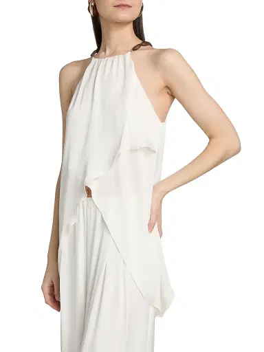 Ramy Brook Women's Ayla Beaded Halterneck Handkerchief Top - Ivory - Size XXL | Thumbnail 4 Ramy Brook Women's Ayla Beaded Halterneck Handkerchief Top - Ivory - Size XXL | Thumbnail 4