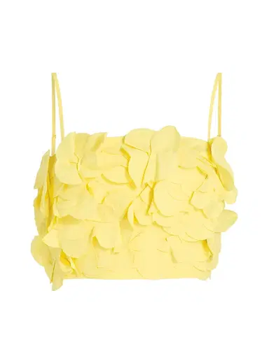 Ramy Brook Women's Everly Petal Appliqué Cotton-Blend Top - Sunshine - Size 12 | Thumbnail 1