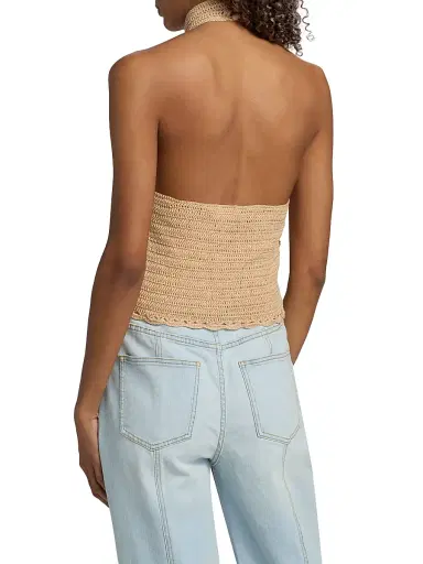 Ramy Brook Women's Celeste Open-Knit Cotton Top - Sandstone - Size XL | Thumbnail 5
