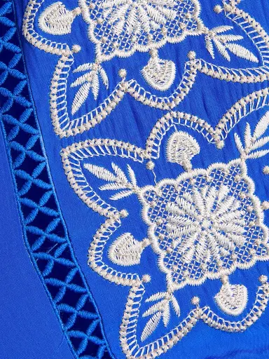 Ramy Brook Women's Haven Embroidered Top - Capri Blue - Size XL | Thumbnail 7