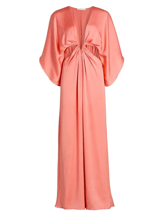Ramy Brook Women's Tove Plunging V-Neck A-Line Gown - Coral