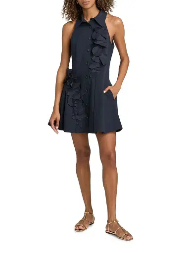 Ramy Brook Women's Donna Cotton-Blend Mini-Shirtdress - Navy - Size 14 | Thumbnail 2
