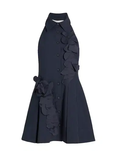 Ramy Brook Women's Donna Cotton-Blend Mini-Shirtdress - Navy - Size 14 | Thumbnail 1