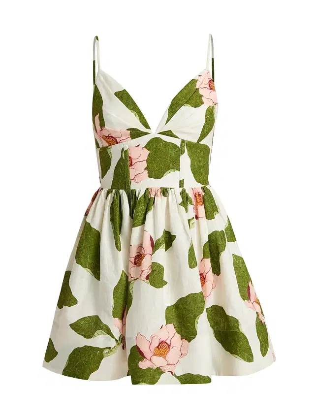 Cara Cara Women's Pero Floral Linen Minidress - Lotus