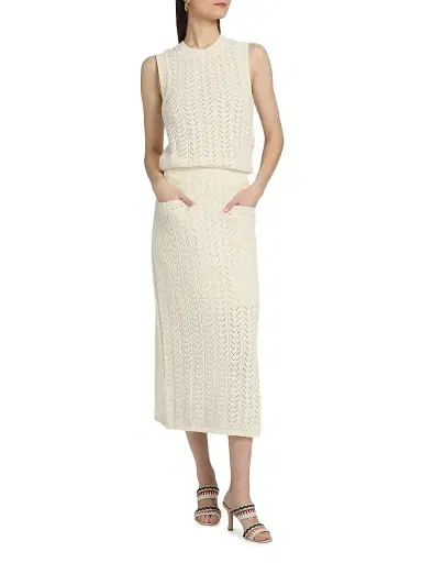 dh New York Women's Laura Open-Knit Cotton Tank | Thumbnail 2