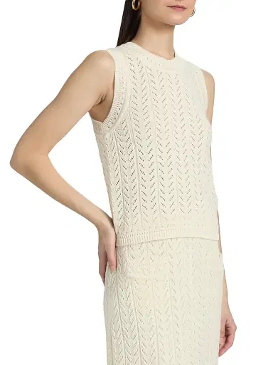 dh New York Women's Laura Open-Knit Cotton Tank | Thumbnail 4