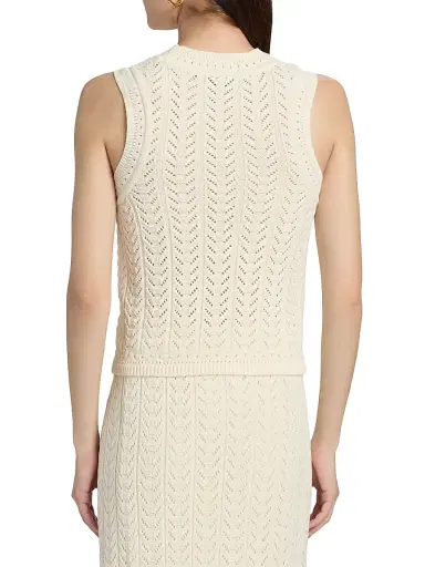 dh New York Women's Laura Open-Knit Cotton Tank | Thumbnail 5