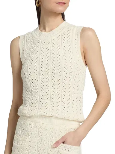 dh New York Women's Laura Open-Knit Cotton Tank | Thumbnail 6