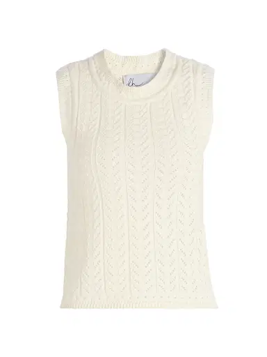 dh New York Women's Laura Open-Knit Cotton Tank | Thumbnail 1