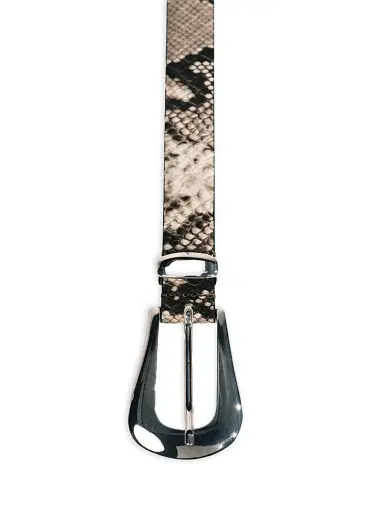 Déhanche Women's Colette Snake-Embossed Leather Belt - Ivory Brown Snake - Size XL | Thumbnail 3 Déhanche Women's Colette Snake-Embossed Leather Belt - Ivory Brown Snake - Size XL | Thumbnail 3