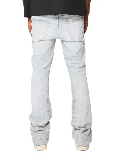 Purple Brand Men's Monogram Reworked Flare Jeans - Light Indigo - Size 40 | Thumbnail 2