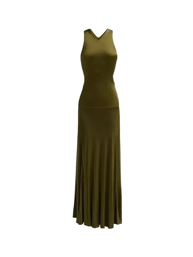 Proenza Schouler Women's Naia Satin Jersey Maxi Dress - Moss