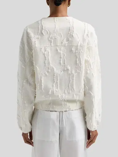 Proenza Schouler White Label Women's Madigan Jacqaurd Cotton Jacket - Off White - Size Large | Thumbnail 3