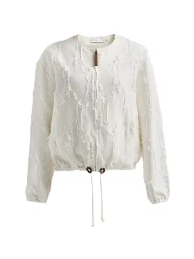 Proenza Schouler White Label Women's Madigan Jacqaurd Cotton Jacket - Off White - Size Large | Thumbnail 1
