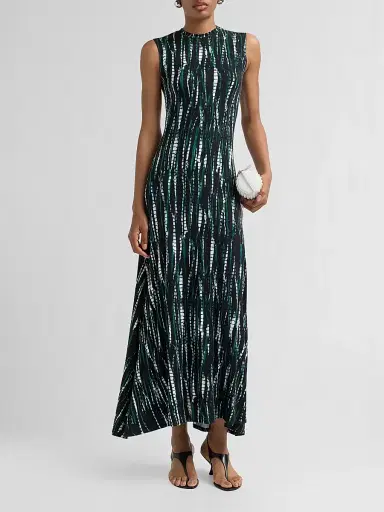 Proenza Schouler White Label Women's Jordyn Marl Jersey Midi-Dress - Black Multi | Thumbnail 2