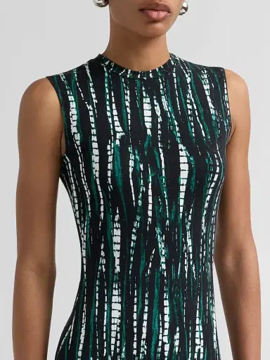 Proenza Schouler White Label Women's Jordyn Marl Jersey Midi-Dress - Black Multi | Thumbnail 5