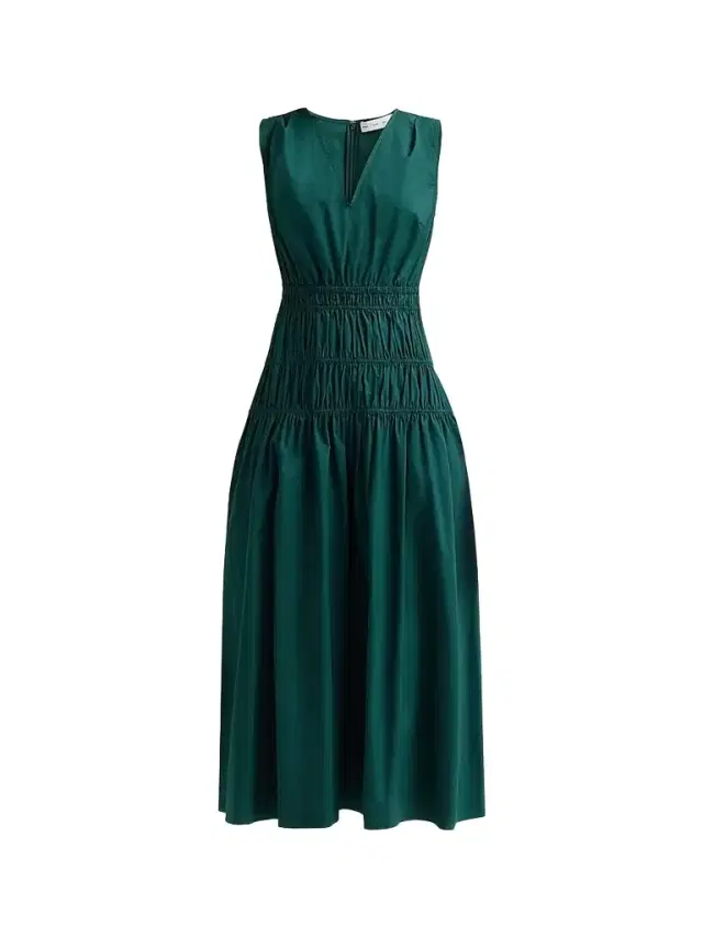 Proenza Schouler White Label Women's Loren Smocked Poplin Midi-Dress - Spruce