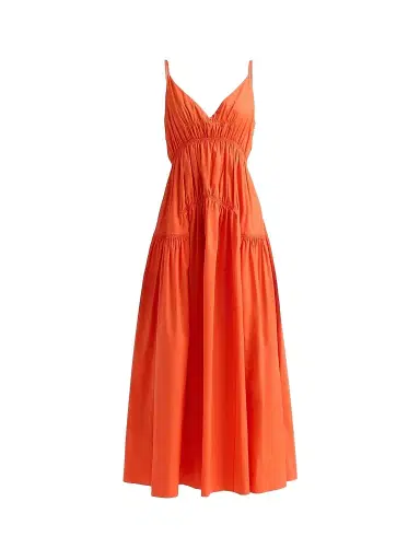 Proenza Schouler White Label Women's Michelyn Stretch Cotton Midi-Dress - Orange | Thumbnail 1