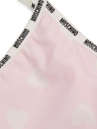 MOSCHINO Women's Heart-Print Logo Bra - Multi Pink - Size XL | Thumbnail 7