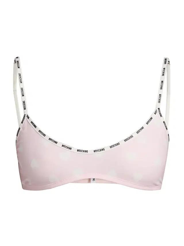 Women's Heart-Print Logo Bra - Multi Pink