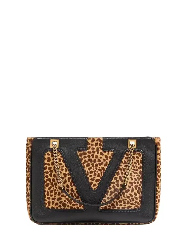 Valentino Garavani Women's Viva Superstar  Shopping Bag in Pony-Effect Calfskin - Animal Print