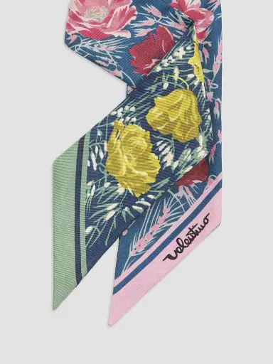 Valentino Garavani Women's Apres L'hiver Poppies Bandeau Scarf in Silk | Thumbnail 4 Valentino Garavani Women's Apres L'hiver Poppies Bandeau Scarf in Silk | Thumbnail 4