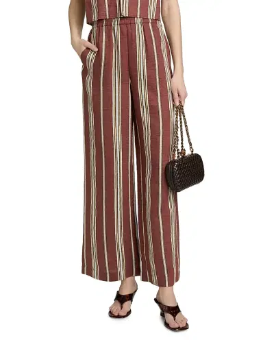 A.L.C. Women's Tyler Striped Linen-Blend Pants - Brunette Multi - Size XL | Thumbnail 3 A.L.C. Women's Tyler Striped Linen-Blend Pants - Brunette Multi - Size XL | Thumbnail 3