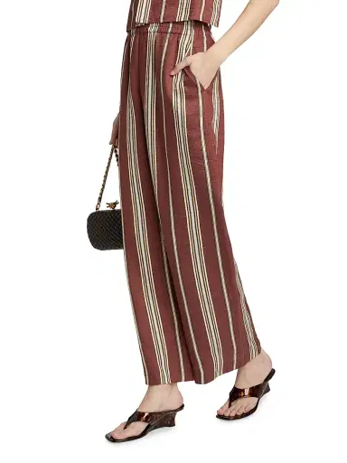A.L.C. Women's Tyler Striped Linen-Blend Pants - Brunette Multi - Size XL | Thumbnail 4 A.L.C. Women's Tyler Striped Linen-Blend Pants - Brunette Multi - Size XL | Thumbnail 4