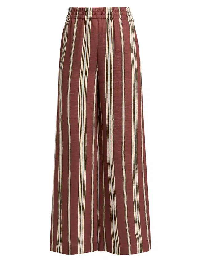 Women's Tyler Striped Linen-Blend Pants - Brunette Multi