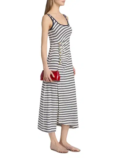 Simkhai Women's Becker Stretch Cotton Jersey Midi-Dress - Midnight Stripe - Size XS | Thumbnail 4