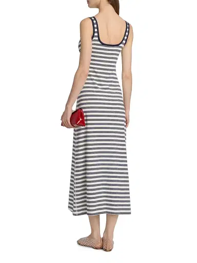 Simkhai Women's Becker Stretch Cotton Jersey Midi-Dress - Midnight Stripe - Size XS | Thumbnail 5