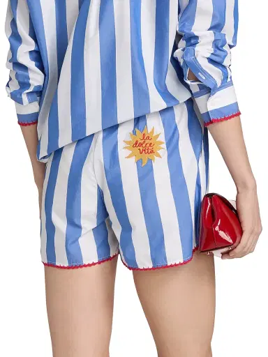 RAILS Women's Cam Striped Stretch-Cotton Shorts - Dolce Vita Embroidery - Size XS | Thumbnail 5 RAILS Women's Cam Striped Stretch-Cotton Shorts - Dolce Vita Embroidery - Size XS | Thumbnail 5