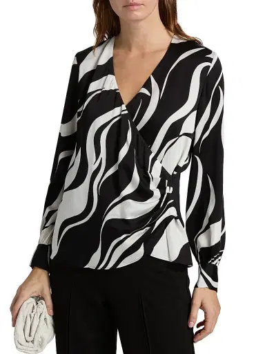 Elie Tahari Women's The Estelle Abstract Print Silk-Blend Top | Thumbnail 3 Elie Tahari Women's The Estelle Abstract Print Silk-Blend Top | Thumbnail 3