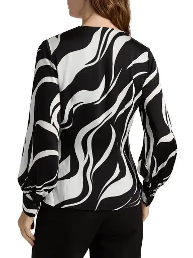 Elie Tahari Women's The Estelle Abstract Print Silk-Blend Top | Thumbnail 5 Elie Tahari Women's The Estelle Abstract Print Silk-Blend Top | Thumbnail 5