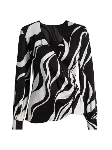 Elie Tahari Women's The Estelle Abstract Print Silk-Blend Top | Thumbnail 1 Elie Tahari Women's The Estelle Abstract Print Silk-Blend Top | Thumbnail 1