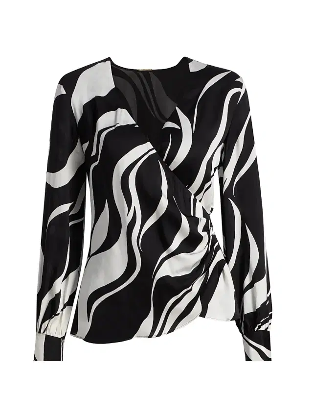 Elie Tahari Women's The Estelle Abstract Print Silk-Blend Top - Wildside