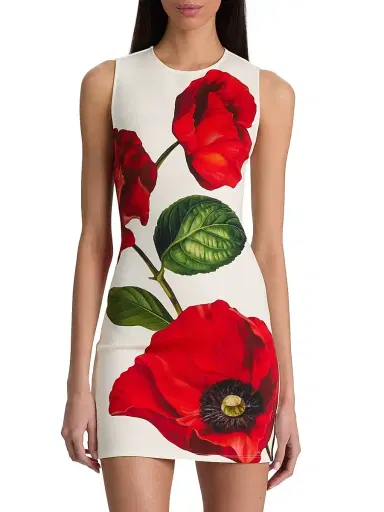 Alice + Olivia Women's Wynell Floral Minidress - Summer Poppy - Size 8 | Thumbnail 3