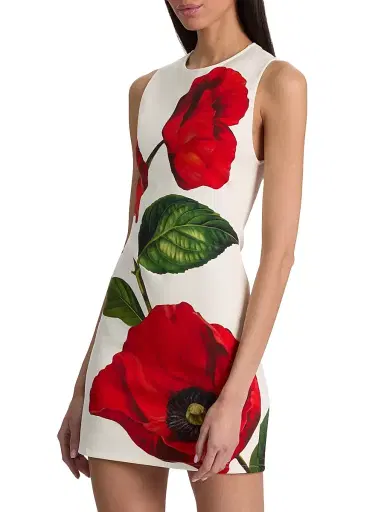 Alice + Olivia Women's Wynell Floral Minidress - Summer Poppy - Size 8 | Thumbnail 4