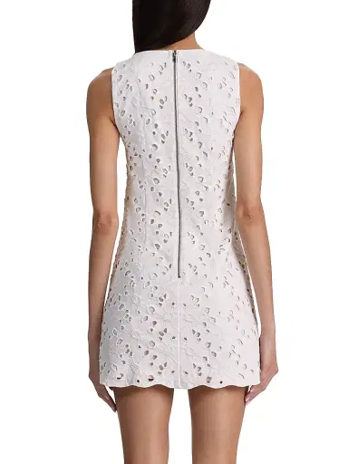 Alice + Olivia Women's Clyde Eyelet Cotton-Blend Shift Minidress - Off White - Size 14 | Thumbnail 5